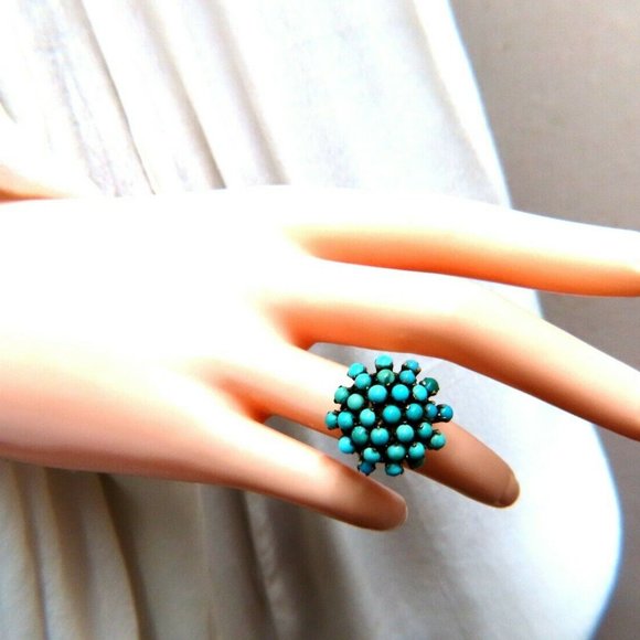 European Vintage Persian Turquoise cluster burst r